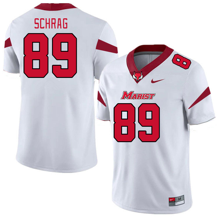 Men-Youth #89 Derek Schrag Marist Red Foxes 2023 College Football Jerseys Stitched-White
